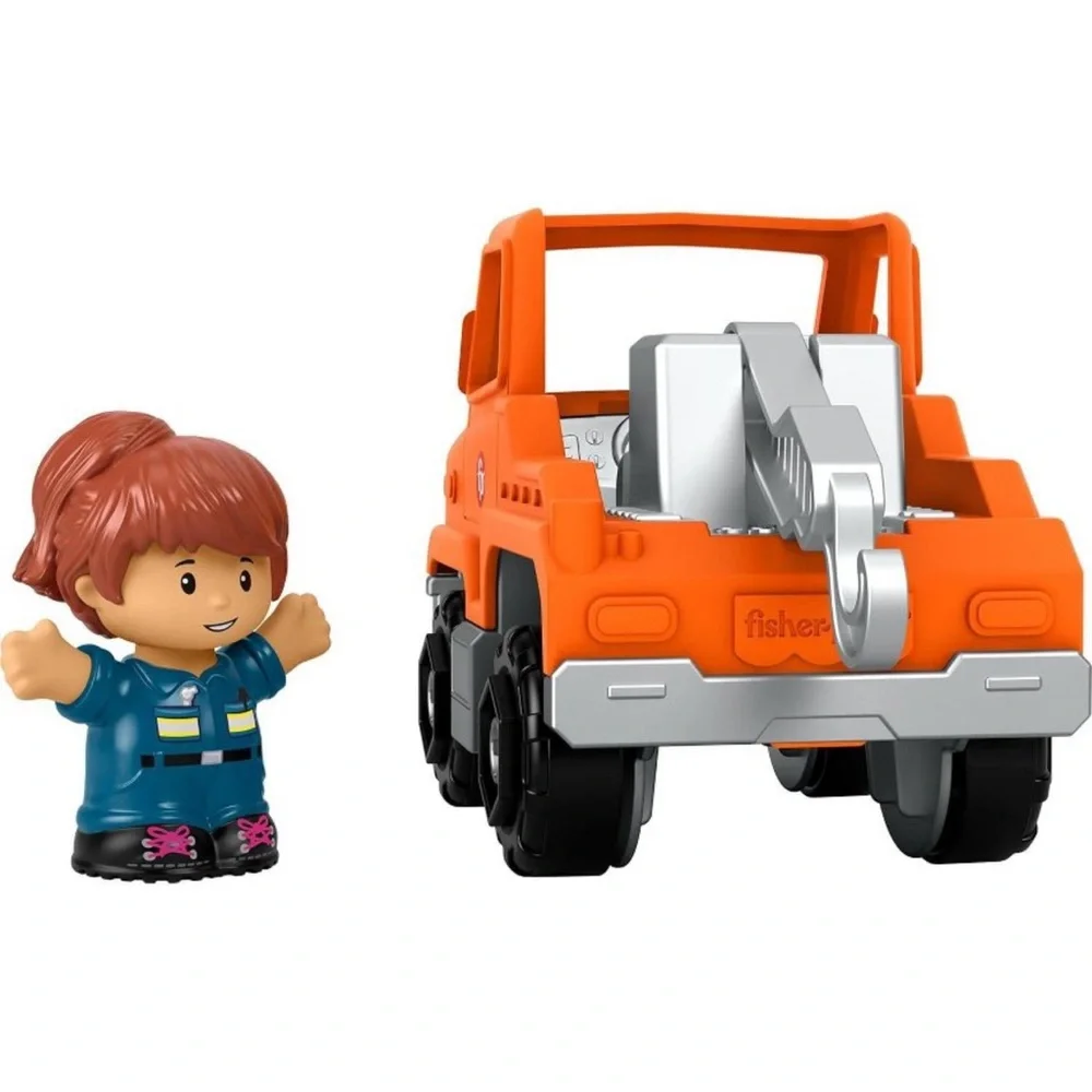 Fisher-Price Little People Toddler Toy Help and Go Tow Truck and Figure